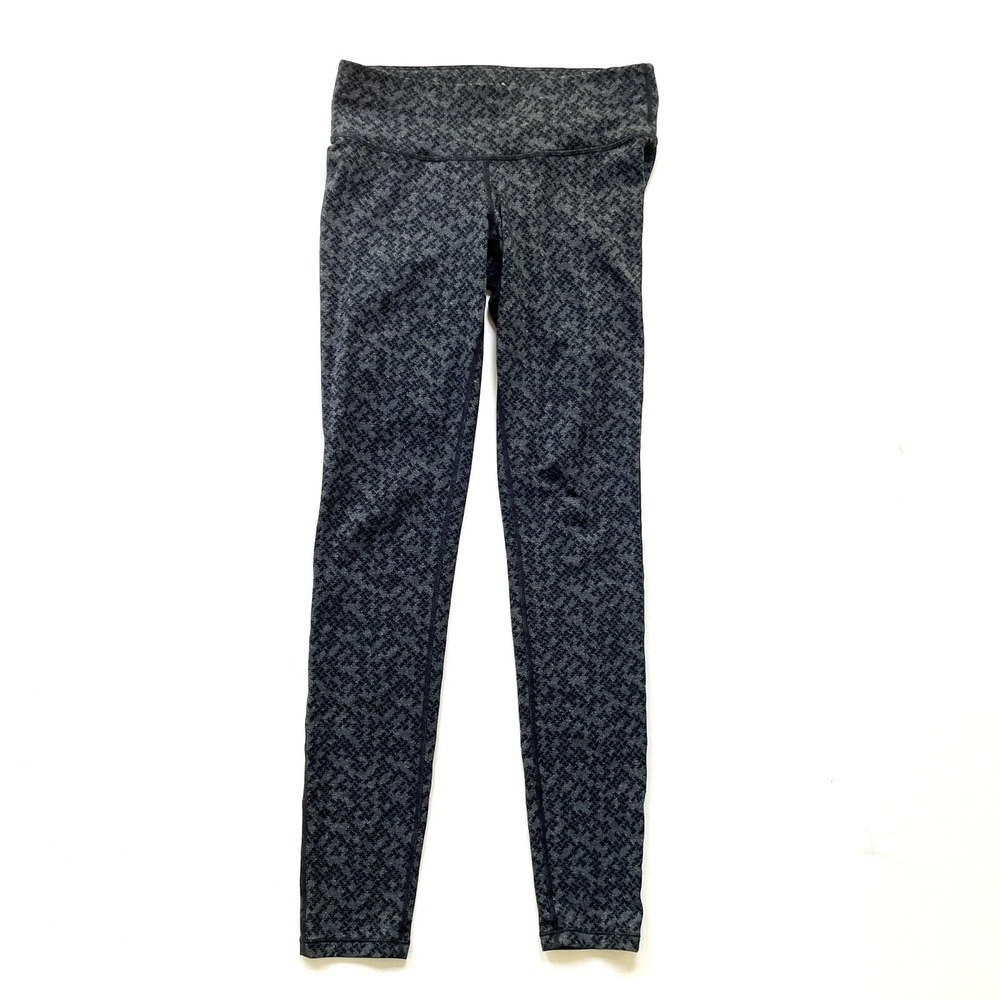 prAna Womens Size XS Gray Geometric Capri Leggings Tight Fit Yoga Activewear Gym